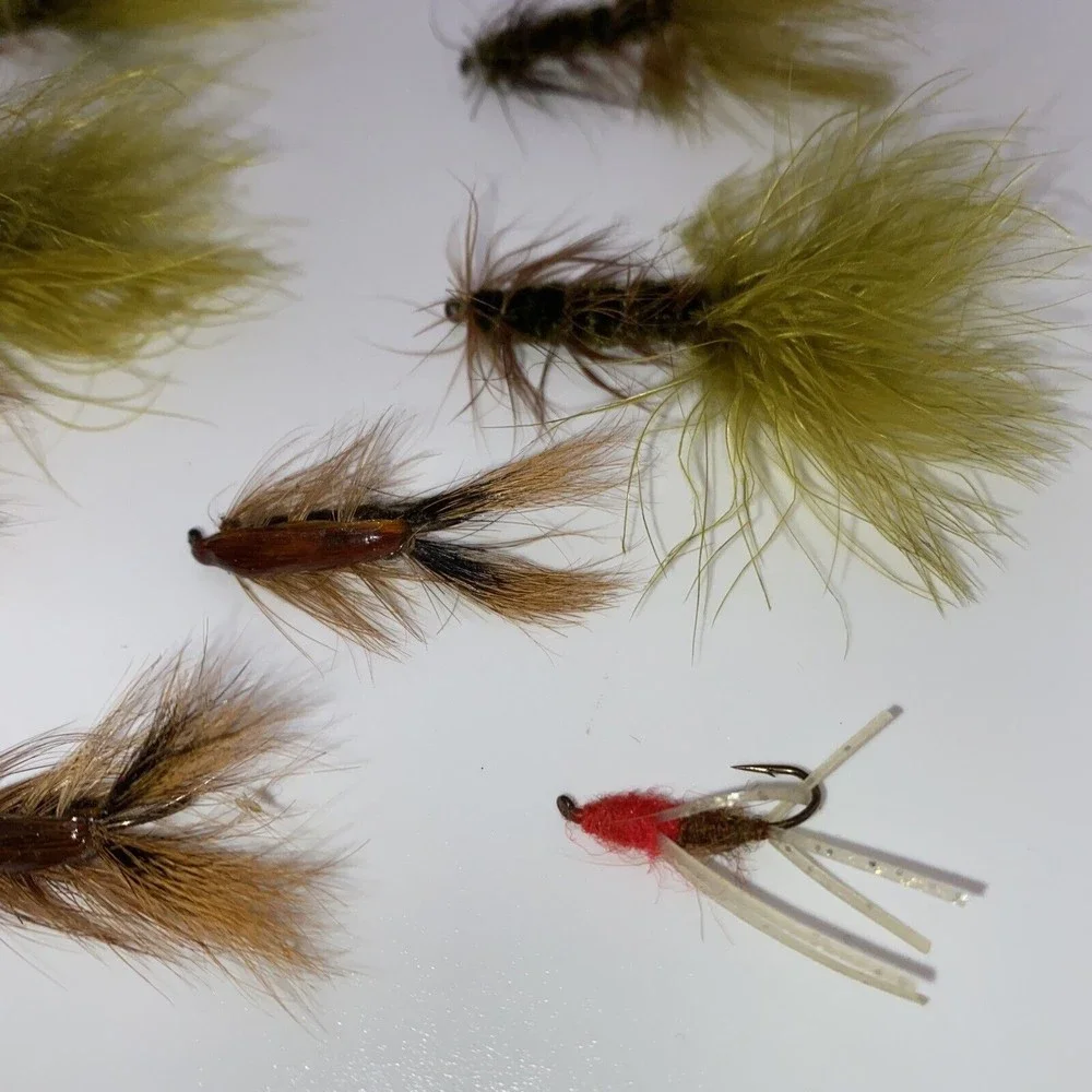 Vintage Fishing Lure Lot Caddis Caddisfly Mayfly Bug Feather Scientific Anglers